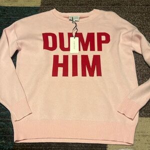 Pink Rose DUMP HIM Pink and Red Sweater  XS